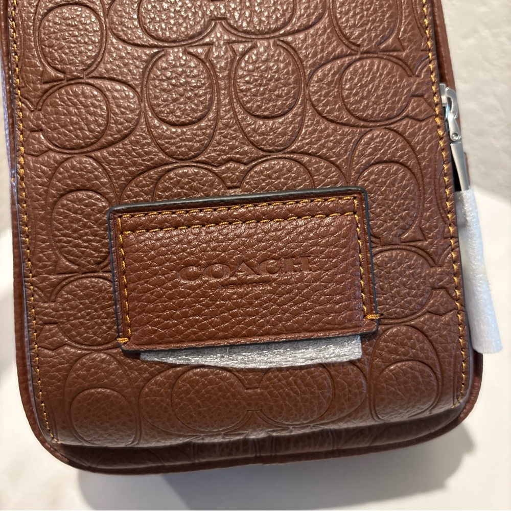 NWT Coach Brown Leather Crossbody Sling Bag for Men - Picture 7 of 13